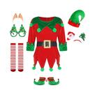 Conjunto De Fantasia De Elfo Para Crianças Com 4 Peças, Roupas De Festival De Natal, Chapéu De Elfo, Conjunto De Fantasia De Elfo Para Crianças Com 4 Peças, Roupas De Festival De Natal, Chapéu De Elfo,