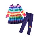 Conjunto De Fantasia De Gato De Desenho Animado Para Meninas, Camiseta Com Listras Pretas E Brancas,
