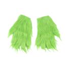Conjunto De Fantasia De Monstro Verde Com Barba, Chapéu E Luvas Para Halloween E Natal