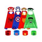 Conjunto De Fantasia De Super-Herói Para Crianças Com 4 Peças, Capa, Pulseira E Máscara De