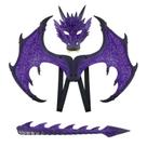 Conjunto de fantasias Alodidae Dragon Devil Wings Tail Dino Mask Purple