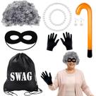 Conjunto de fantasias Beamely Granny Burglar, 9 peças para crianças adultas