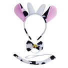 Conjunto de fantasias Cow para crianças (bandana, gravata borboleta e rabo)