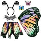 Conjunto de fantasias de borboleta para meninas com asas duplas