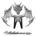 Conjunto de fantasias de dinossauro para crianças Furlinkhm Silver Dragon Wings Tail Mask Conjunto de fantasias de dinossauro para crianças Furlinkhm Silver Dragon Wings Tail Mask
