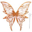 Conjunto de fantasias Fairy Wings Loieryk para adultos e mulheres, laranja