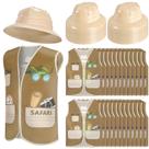 Conjunto de fantasias Geyoga Explorer Kids Safari, colete e chapéu x48