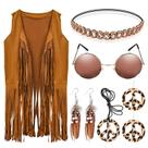 Conjunto de fantasias GOLDGE 70s Fancy Dress feminino, hippie, tamanho GG