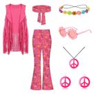 Conjunto de fantasias infantis Kooirsp, roupa hippie dos anos 60 e 70, 8 unidades