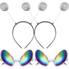 Conjunto de fantasias itechpanda Alien Glasses prateado com faixa de cabeça