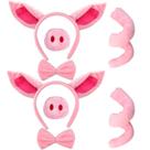 Conjunto de fantasias Jmkcoz Pig Ears, bandana, nariz, cauda, gravata borboleta x8, rosa