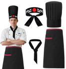 Conjunto de fantasias KatiSemo Hibachi Chef, 4 peças, chapéu e gravata