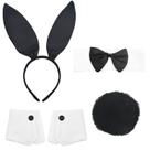 Conjunto de fantasias KESOCORAY, coelhinho feminino com orelha de coelho, faixa preta
