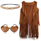 Conjunto de fantasias KINBOM 60s 70s Hippie para mulheres com franjas XXXL