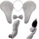 Conjunto de fantasias Lewtemi Elephant para crianças com faixa de cabeça, nariz e cauda