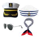 Conjunto de fantasias MIVAIUN Sailor Captain com chapéu de capitão, boné de marinheiro