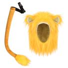 Conjunto de fantasias para cosplay de animais de pelúcia com cabeça e cauda de leão