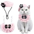 Conjunto de fantasias para princesas de estimação, chapéu de boina de gato com lenço e bandana