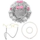 Conjunto de fantasias URATOT Halloween Old Lady Wig com acessórios