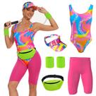 Conjunto de fantasias ZOKJFDK 80s Workout para mulheres e cosplay de Halloween