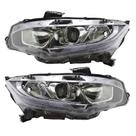 Conjunto de Faróis Halógenos com DRL LED para Honda Civic 2016-21