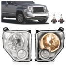 Conjunto de Faróis HECASA Jeep Liberty 2008-2012 Halógeno