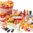 Conjunto de fast food Pretend Play Food Toy Hydeem, 80 unidades com armazenamento