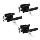 Conjunto de fechadura com alavanca de porta Probrico Interior Bedroom Black, pacote com 3