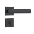 Conjunto de Fechadura Stam 823/35 Roseta Quadrada Preto Fosco
