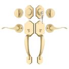 Conjunto de fechaduras de porta Haidms Gold Heavy Duty Double com fechadura