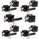 Conjunto de fechaduras de porta Probrico Square Entry Levers Deadbolts, pacote com 5 Conjunto de fechaduras de porta Probrico Square Entry Levers Deadbolts, pacote com 5