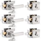 Conjunto de fechaduras e fechaduras Probrico Satin Nickel, pacote com 3