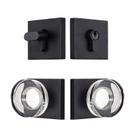 Conjunto de fechaduras e maçanetas coolnews Crystal Glass Matte Black