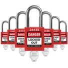 Conjunto de fechaduras Lockout Tagout TRADESAFE 7 Red Loto Locks