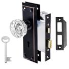 Conjunto de fechaduras Mortise TopToToo para porta interna com maçanetas de cristal