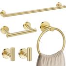 Conjunto de ferramentas de banheiro em aço inoxidável dourado escovado