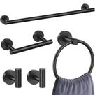 Conjunto de ferramentas de banheiro em aço inoxidável preto fosco