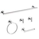Conjunto de ferramentas de banheiro KUUBTH Chrome de 5 peças com toalheiros