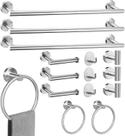 Conjunto de ferramentas de banheiro Toptowel Brushed Nickel 15 conjuntos Conjunto de ferramentas de banheiro Toptowel Brushed Nickel 15 conjuntos