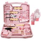 Conjunto de Ferramentas de Jardinagem Grenebo 12 Peças Rosa Resistente à Ferrugem