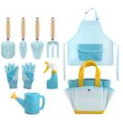 Conjunto de ferramentas de jardinagem infantil, 9 peças de conjunto de ferramentas de jardim para crianças, brinquedos ao ar livre, ferramentas de quintal infantil, brinquedos de jardim para crianças de 3 a 8 anos, presente para meninos e meninas
