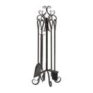 Conjunto de ferramentas de lareira Scroll Top Panacea de 5 peças