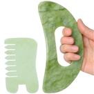 Conjunto de ferramentas de massagem airogym Jade Stone Gua Sha com alça