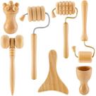Conjunto de ferramentas de massagem Boao, 7 peças, kit de maderoterapia facial de madeira