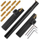 Conjunto de ferramentas de ranhura de torno IWONGO 3PCS 16mm com 10 insertos de carboneto
