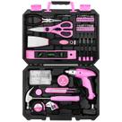 Conjunto de ferramentas DEKOPRO Pink 98 peças com chave de fenda sem fio 3,6 V