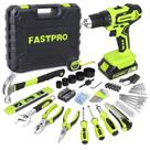Conjunto de ferramentas: furadeira de íon de lítio sem fio FASTPRO 20V, 177 unidades