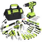 Conjunto de ferramentas: furadeira de íon de lítio sem fio FASTPRO 20V, 232 unidades