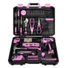 Conjunto de ferramentas: furadeira sem fio DEKOPRO Pink 12V para reparos domésticos femininos