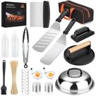 Conjunto de ferramentas Griddle Grill iRabey 122 unidades com prensa de hambúrguer